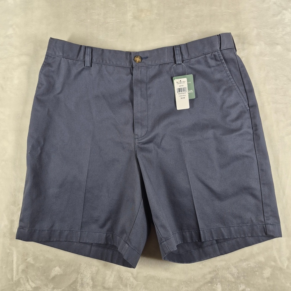 LL Bean Double L Chino Shorts Men's 38 Carbon Navy 8" Inseam Casual Comfort NWT